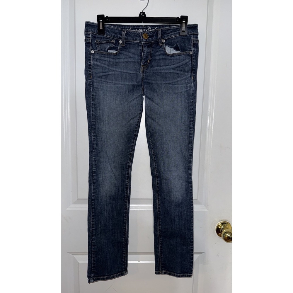 American Eagle Jeans Women's Size 8‎ Short Skinny Super Stretch Dark Wash Blue